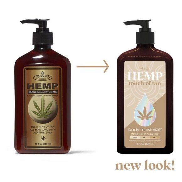 Moist Hemp Bronzing Moisturizer Self Tanner 18oz and Leopard Print Tanning Mitt - Picture 2 of 11